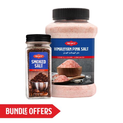 Fresh Street Himalayan Pink Salt 1.25kg + X-Fine Smoked Salt 125g, Bundle Offer