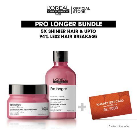 L'Oreal Professionnel Pro Longer 300ml Shampoo & 250ml Mask, Bundle Offer