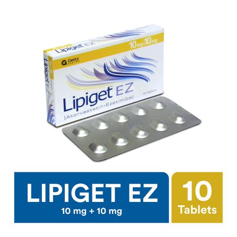 Getz Pharma Lipiget EZ Tablet, 10mg + 10mg, 10-Pack