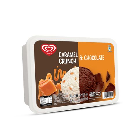 Wall's Chocolate & Caramel Crunch Tub, Frozen Dessert, 1400ml