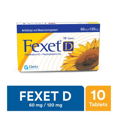 Getz Pharma Fexet-D Tablet, 60/120mg, 10-Pack