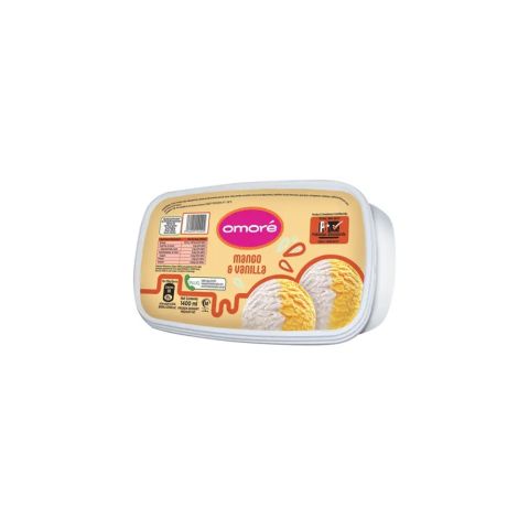 Omore Mango & Vanilla Tub, Frozen Dessert, 1400ml
