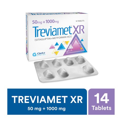 Getz Pharma Treviamet XR Tablet, 50mg+1000mg, 14-Pack