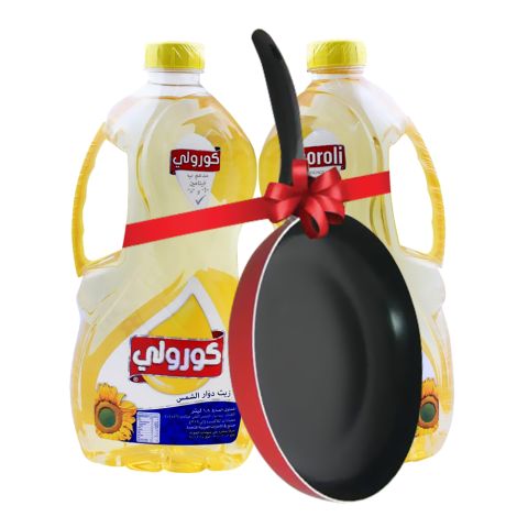 Coroli Sunflower Oil 2x 1.8 Liters + FREE Frying Pan