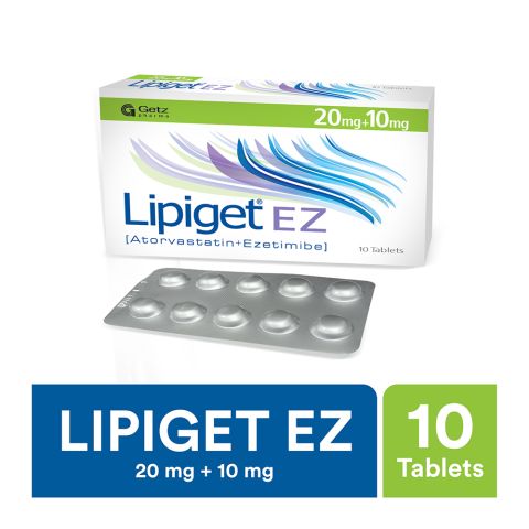 Getz Pharma Lipiget EZ Tablet, 20mg + 10mg, 10-Pack