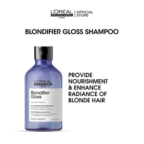 L'Oreal Professionnel Serie Expert Blondifier Shampoo 300 ML - For Highlighted & Bleached Hair With AcaiÂ Polyphenols