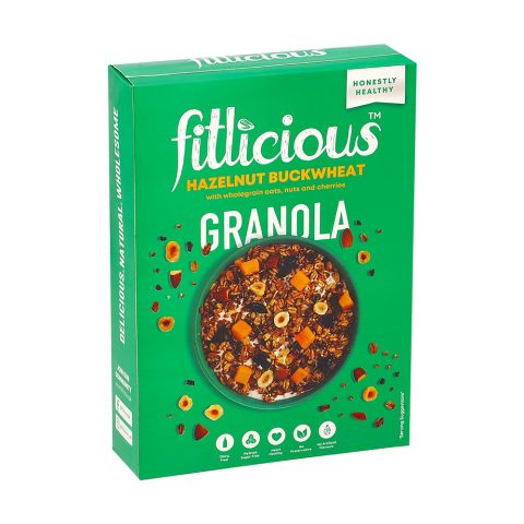 Fitlicious Hazelnut Buckwheat Granola Cereal, 370g