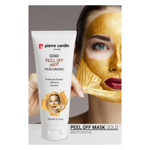 Pierre Cardin Paris Peel Off Mask, Moisturizing, Mushroom Extract, Allantoin & Glycerin, 75ml, Gold