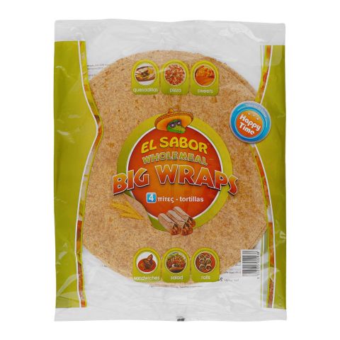 EL Sabor WholeMeal Wraps Tortillas, 4-Pack