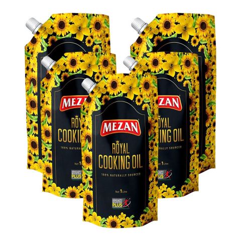 Mezan Royal Cooking Oil, 1 Liter Each, 5-Pack